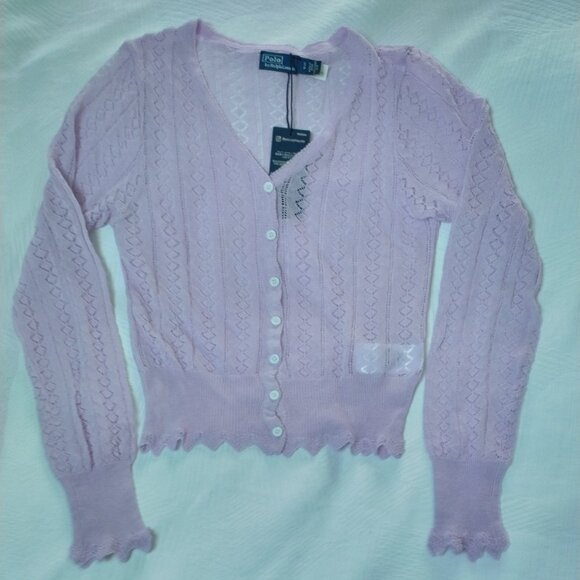 Polo Ralph Lauren Lacey Knit Cardigan, Wool  NEW - Picture 7 of 15